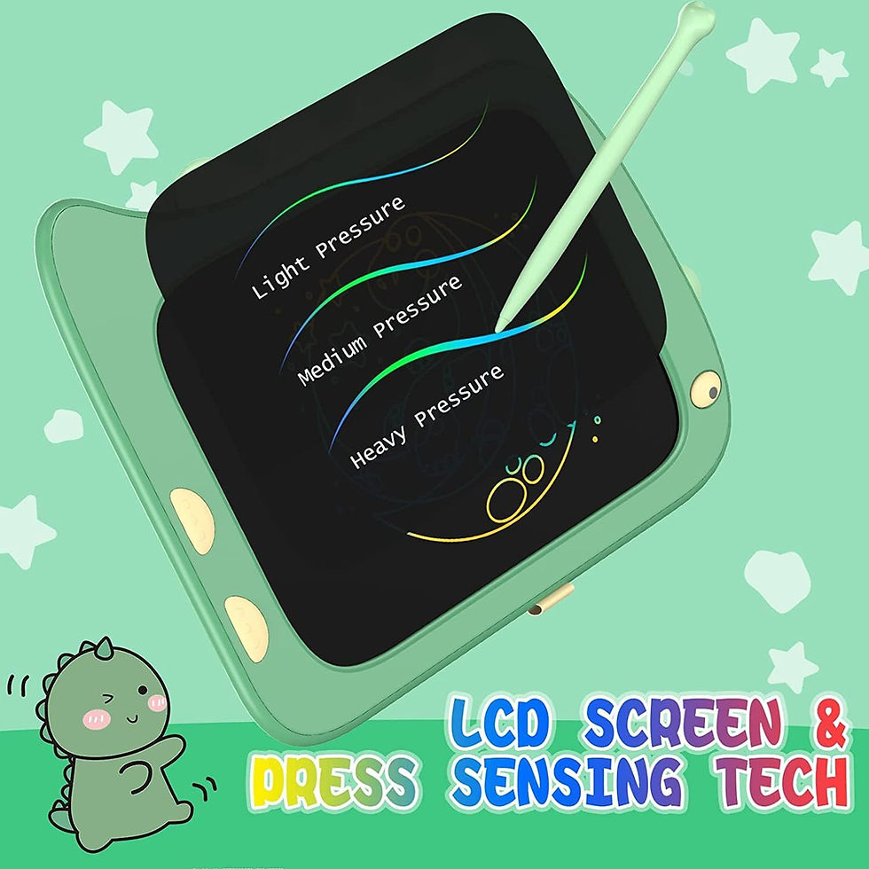 Thumbnail: ORSEN 8.5 Inch LCD Doodle Board Tablet Toy - Green Dinosaur Drawing Pad for Kid
