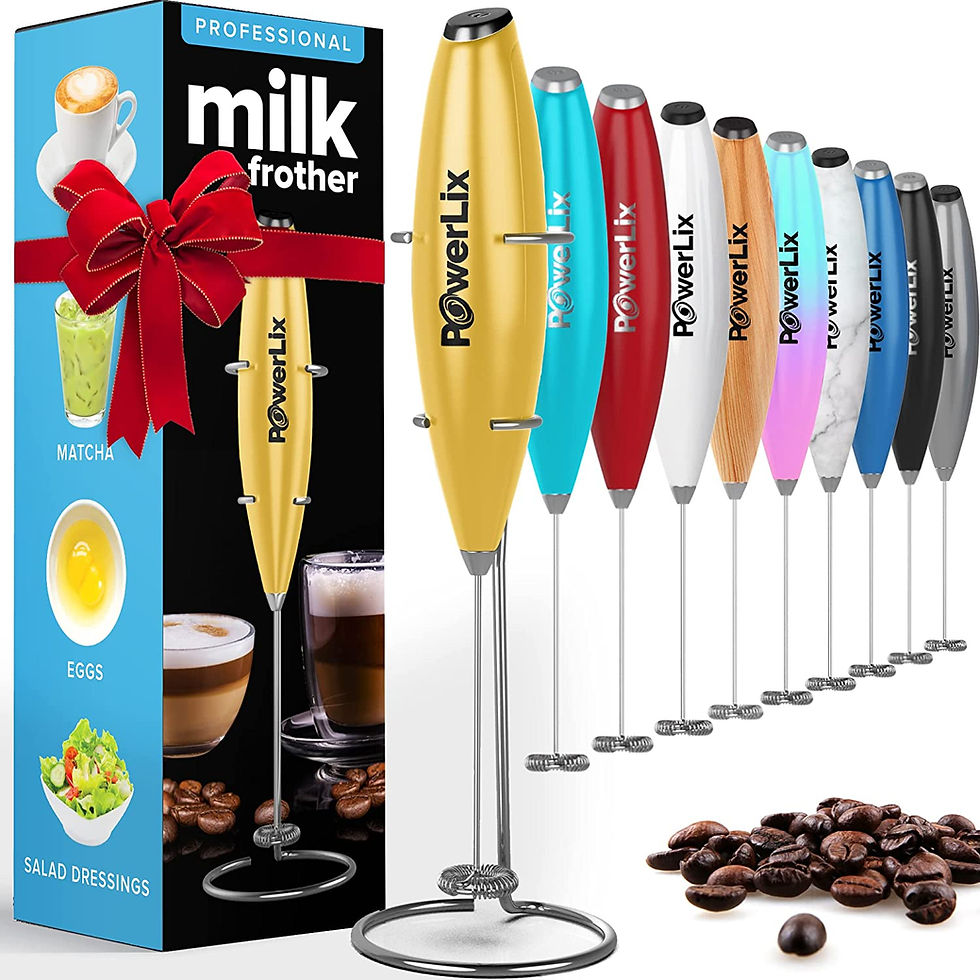 Thumbnail: PowerLix Milk Frother Handheld Battery Operated Electric Whisk Beater Foam Make