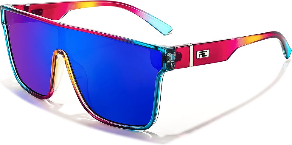 Thumbnail: FEISEDY Sunglasses for Women Men, Fashion Mirrored Single Lens, Driving Beach S