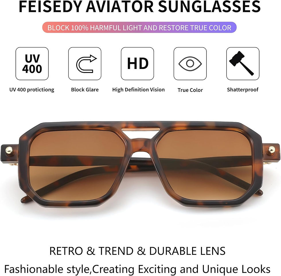Thumbnail: FEISEDY Vintage Square 70s Flat Aviator Sunglasses Women Men Classic Retro Styl