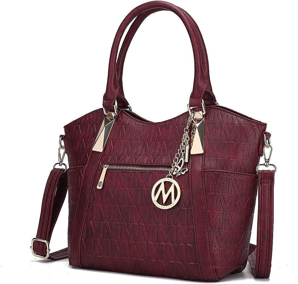 Thumbnail: MKF Tote Satchel Handbag for Women: PU Leather Shoulder Bag – Top-Handle Purs