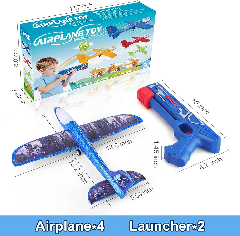 Thumbnail: Fuwidvia 3 Pack Airplane Launcher Toys, 13.2'' LED Foam Glider Catapult Plane T