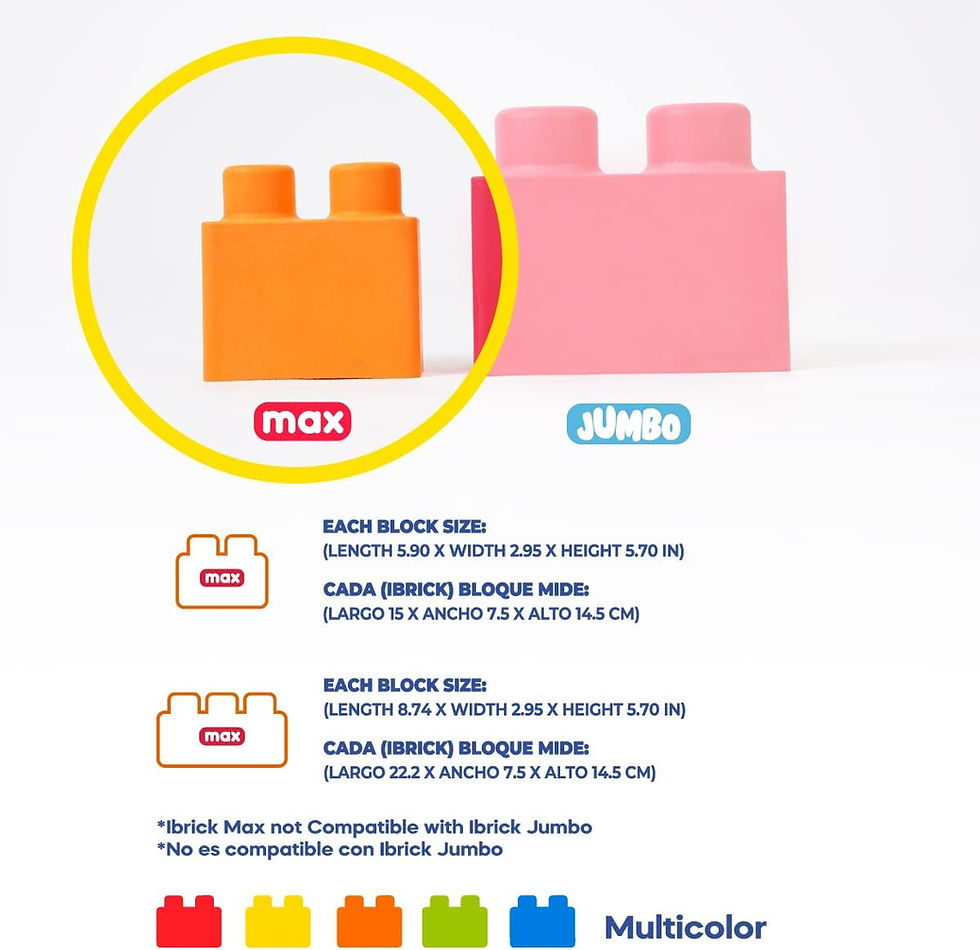 Thumbnail: Large Foam Rubber Building Blocks MAX 40 (30+10) Pieces. Creative, Educational,