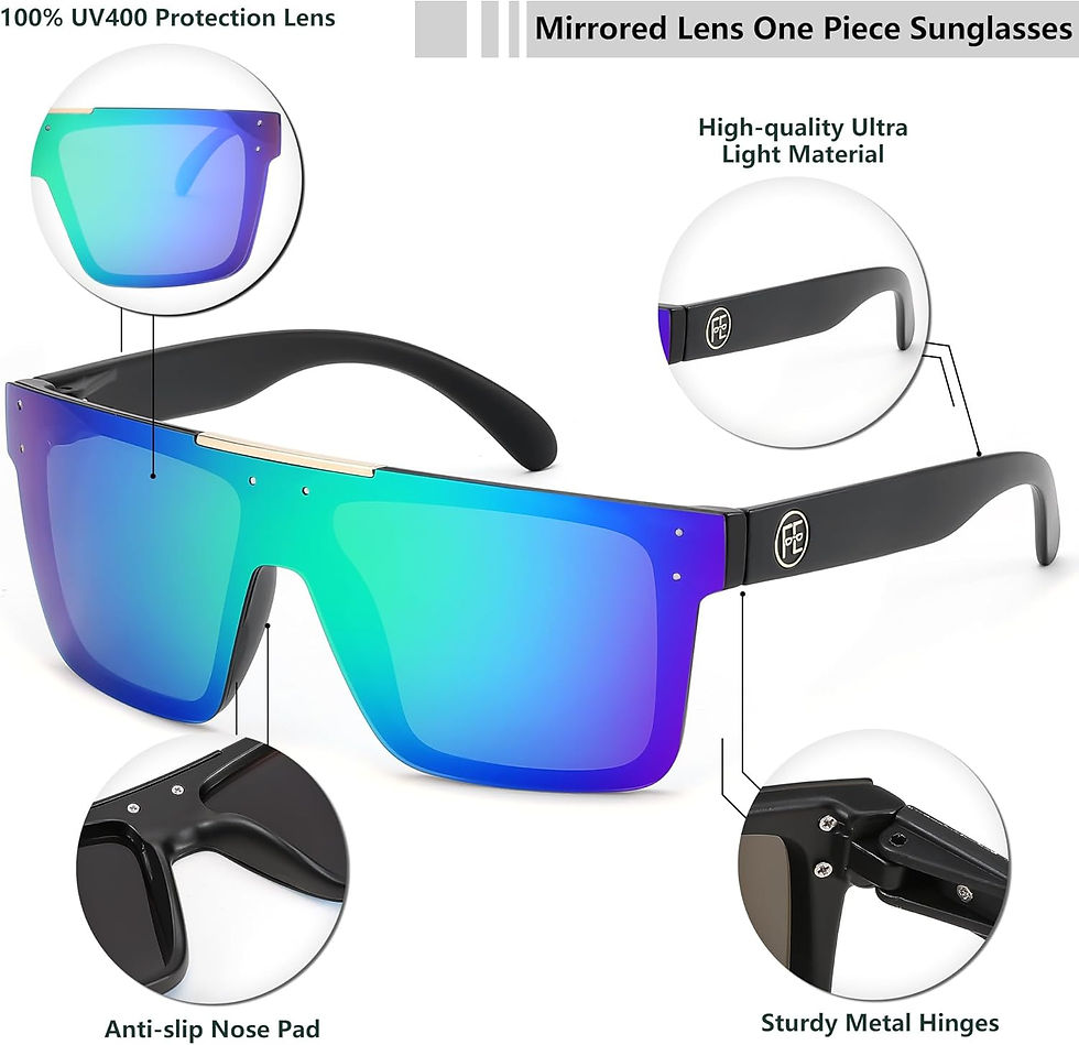 Thumbnail: FEISEDY Men Women Sunglasses Polarized Oversized Square Vintage Cycling Running
