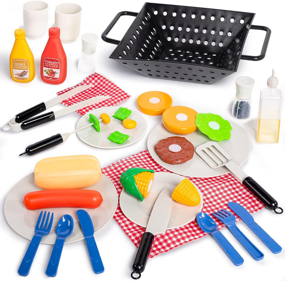 Thumbnail: JOYIN 34 PCS Kitchen Toy Set, Toy BBQ Grill Set, Cooking Toy Set, Little Chef P