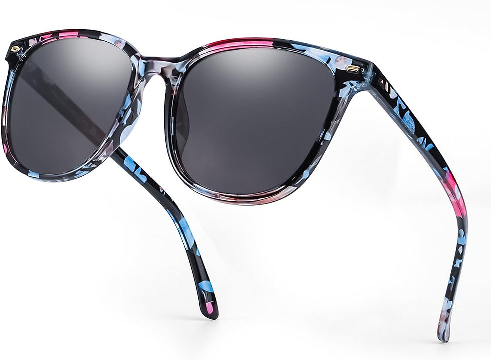 Thumbnail: Myiaur Polarized Sunglasses for Women, Square Mirrored Trendy Shades with UV Pr