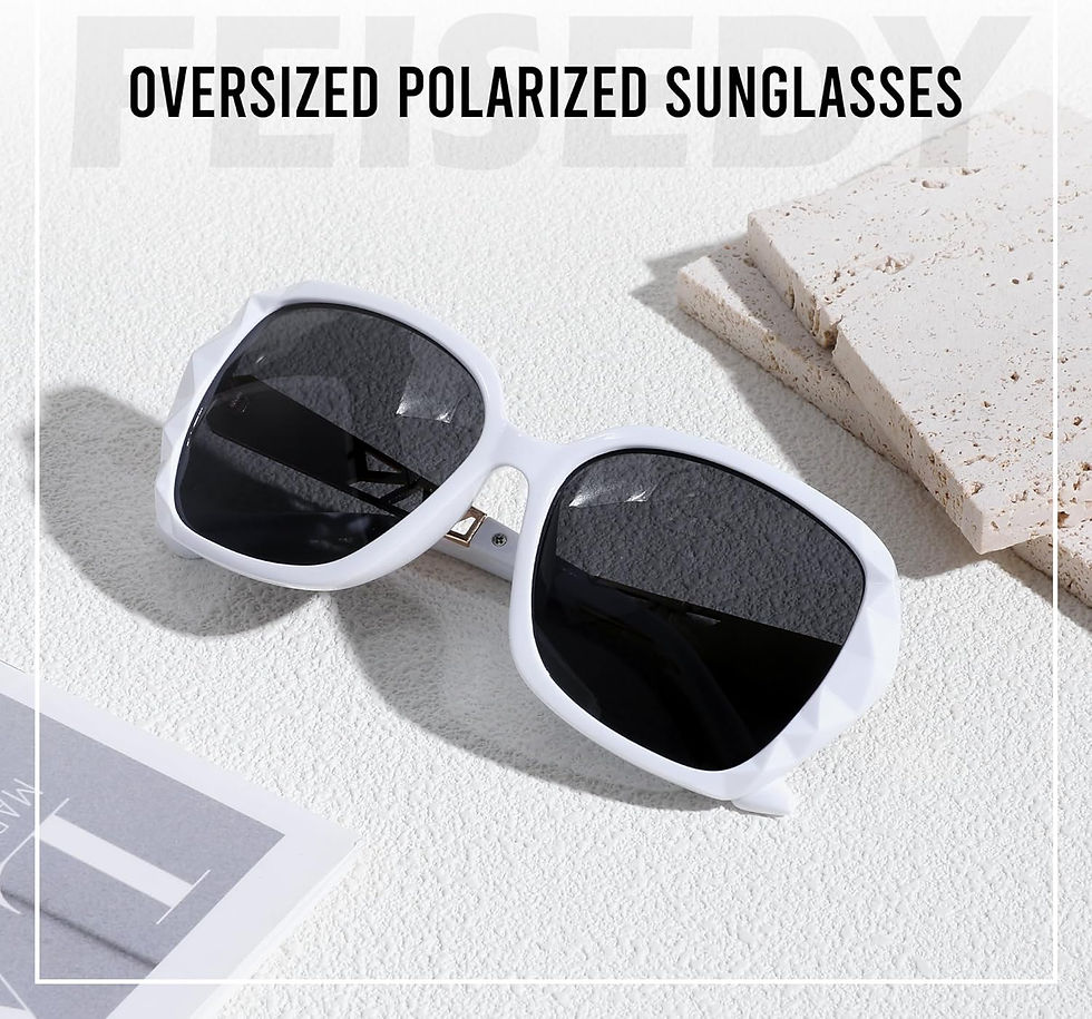 Thumbnail: FEISEDY Polarized Women Square Sunglasses Sparkling Composite Shiny Frame B2289