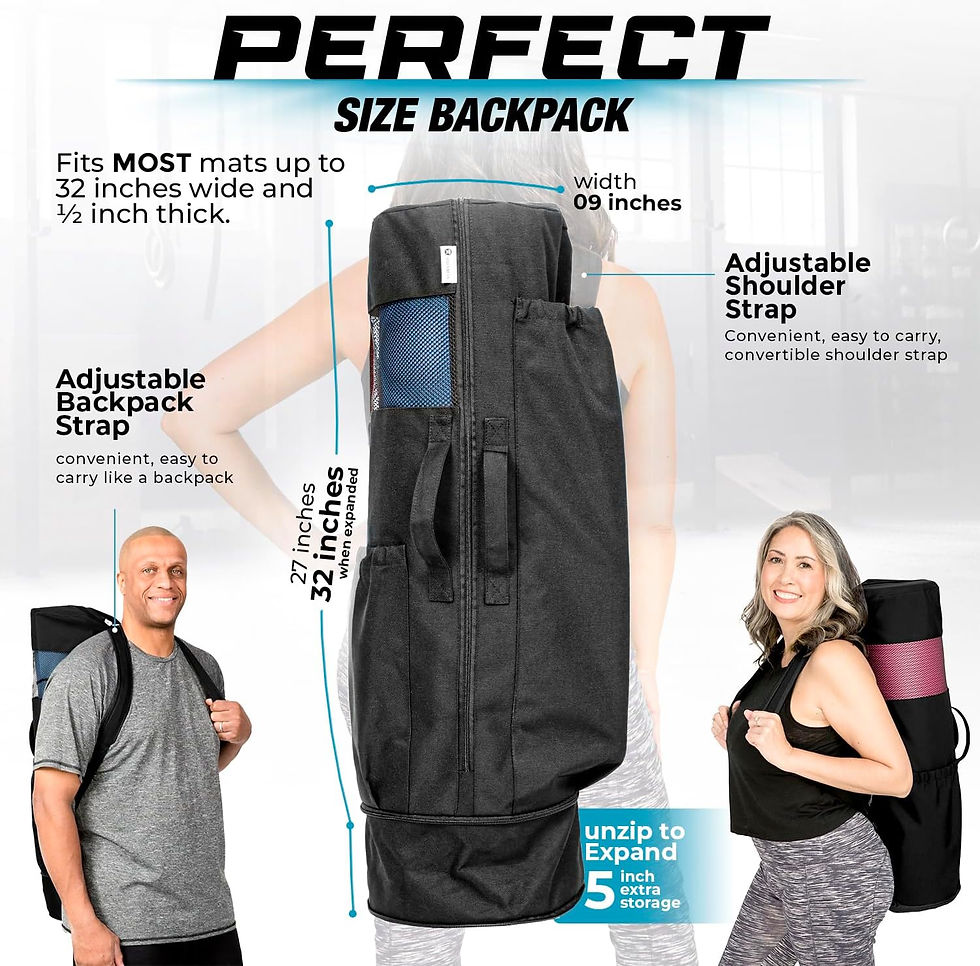 Thumbnail: MAGNILAY Large Expandable Yoga Bag for Mat and Blocks - Yoga Mat Bag for Women 
