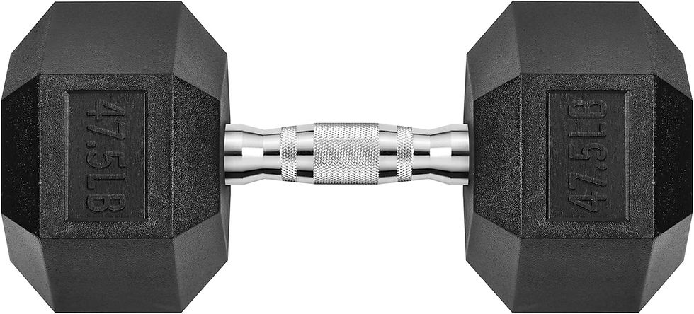 Thumbnail: Hex Dumbbell Set, 3-100 lb Rubber Encased Exercise & Fitness Dumbbells, Weights