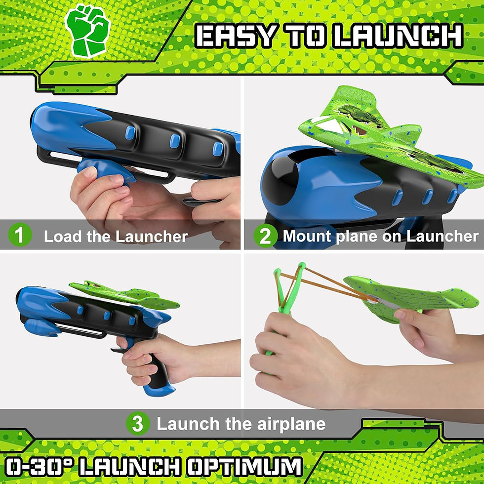Thumbnail: Fuwidvia 3 Pack Airplane Launcher Toys, 13.2'' LED Foam Glider Catapult Plane T