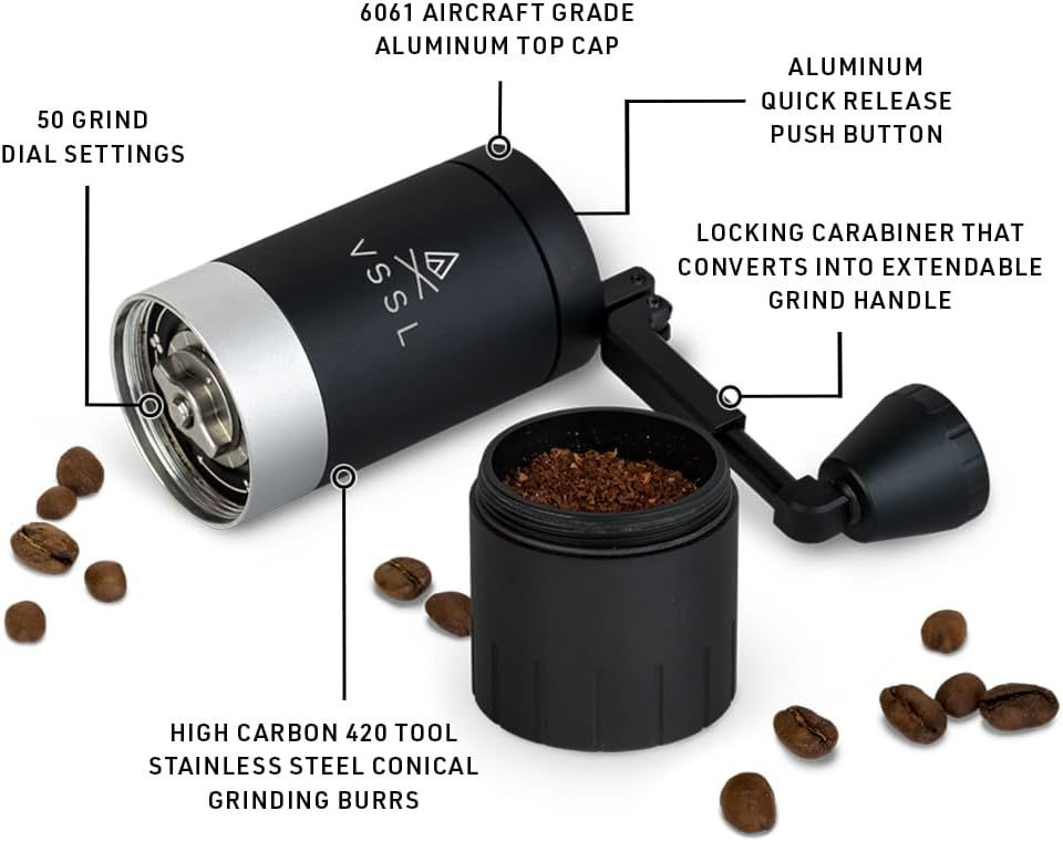 Thumbnail: VSSL Java G25 Coffee Manual Coffee Grinder, Up To 25 Gram Capacity, Stainless S