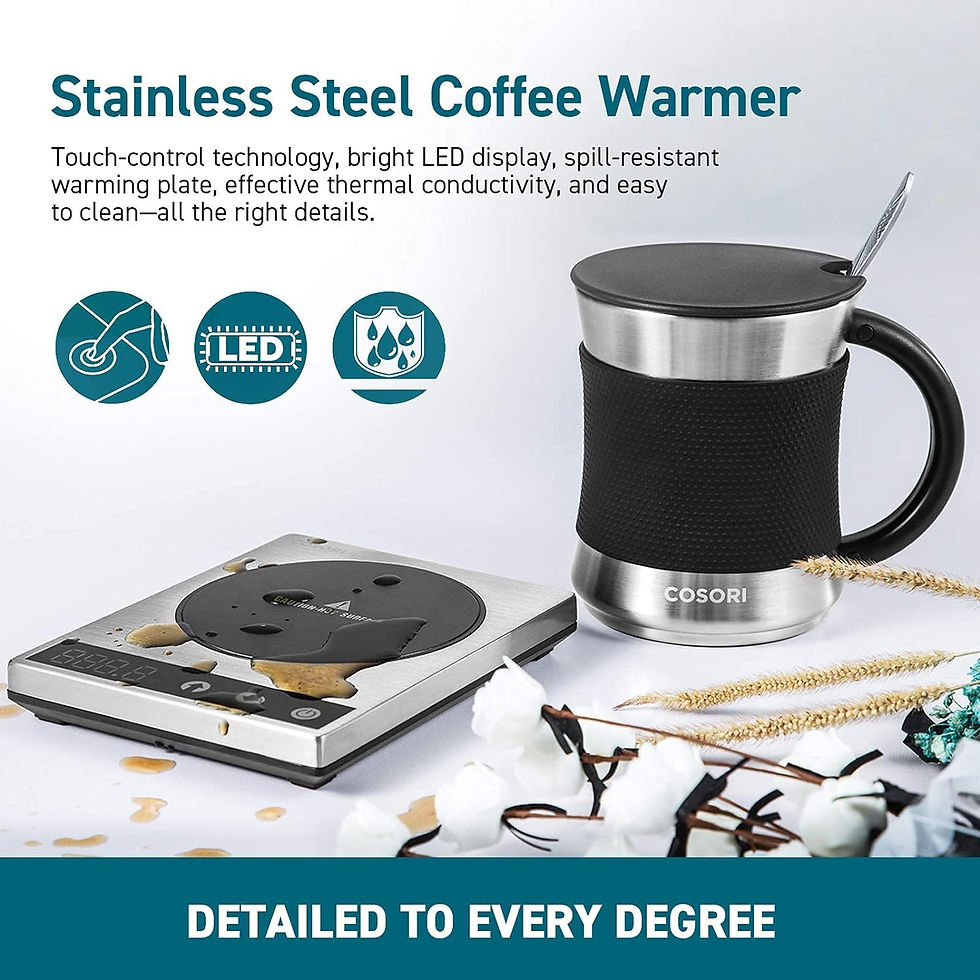 Thumbnail: COSORI Coffee Mug Warmer & Mug Set for Desk, Cup Heater, Office & Christmas Gif