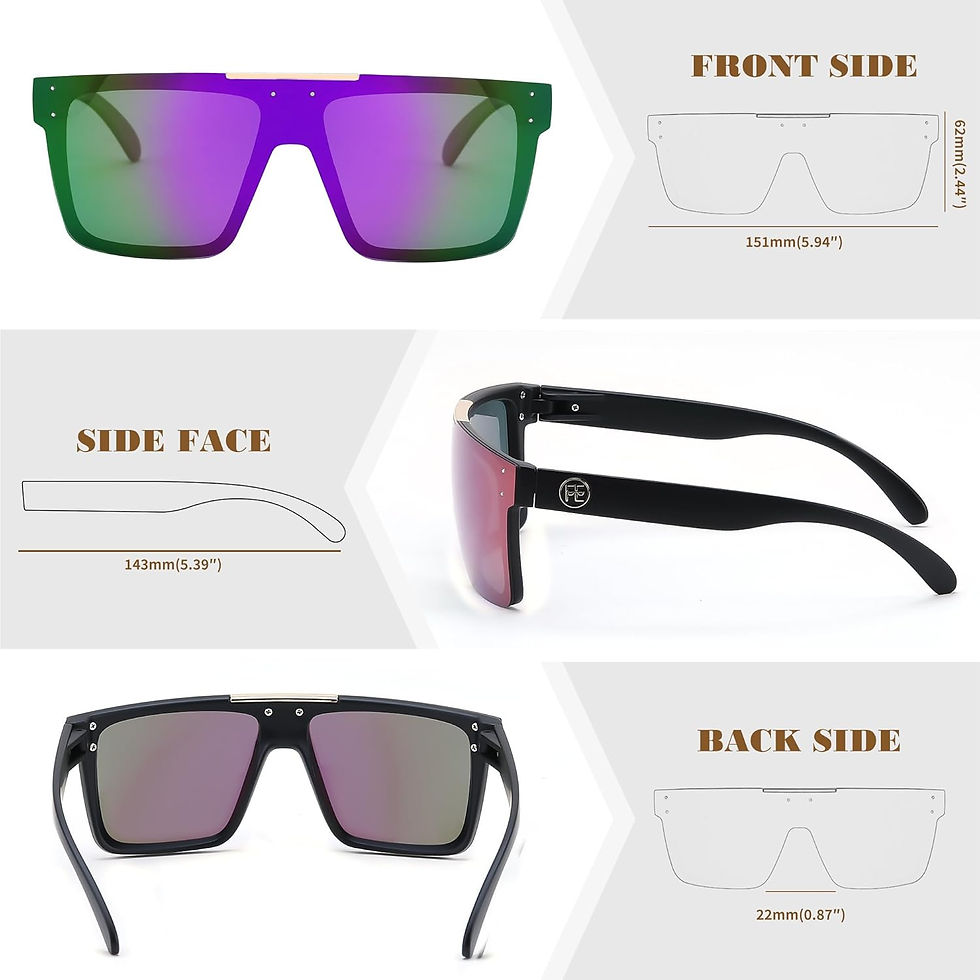 Thumbnail: FEISEDY Men Women Sunglasses Polarized Oversized Square Vintage Cycling Running