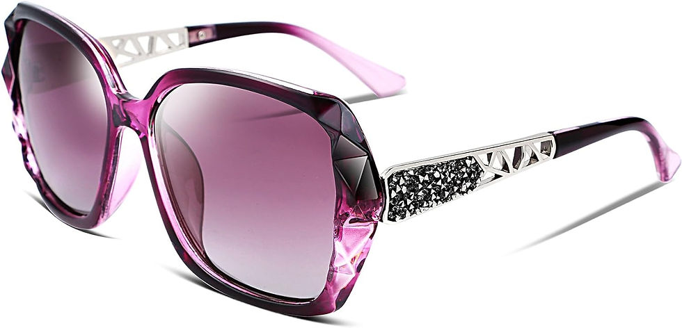 Thumbnail: FEISEDY Polarized Women Square Sunglasses Sparkling Composite Shiny Frame B2289