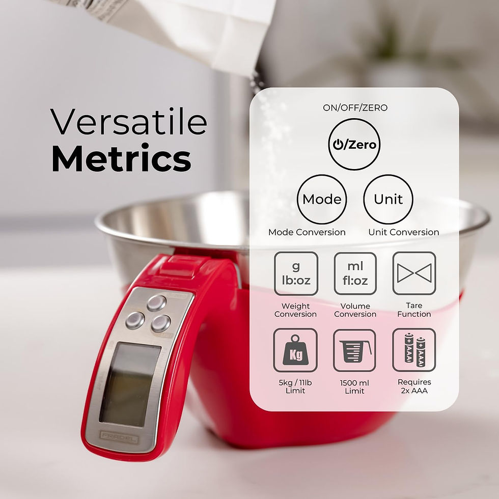 Thumbnail: Fradel Digital Kitchen Food Scale & Mixing Bowl - Measuring Cup Scale in Grams 