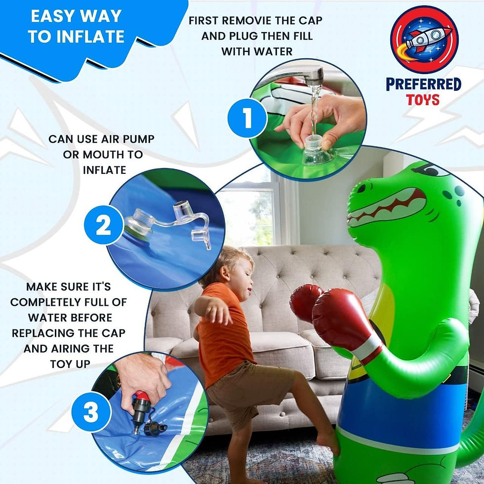 Thumbnail: Inflatable Punching Bag for Kids - Bop Bag Inflatable Punching Toy - Inflatable