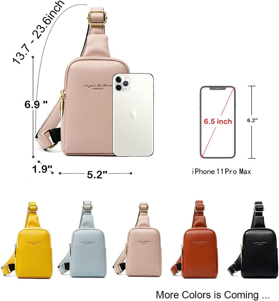 Thumbnail: Womens Sling Bag Crossbody Fanny Pack Purse Leather Casual Fashion Travel Daypa