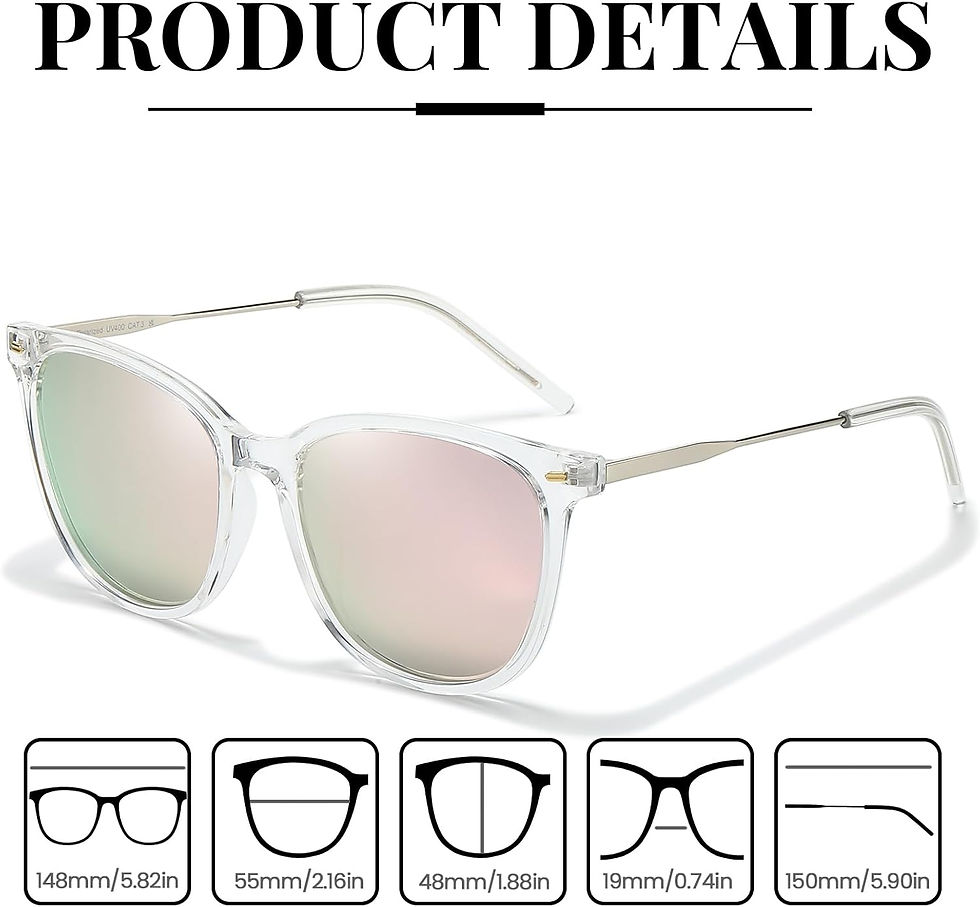 Thumbnail: Myiaur Polarized Sunglasses for Women, Square Mirrored Trendy Shades with UV Pr