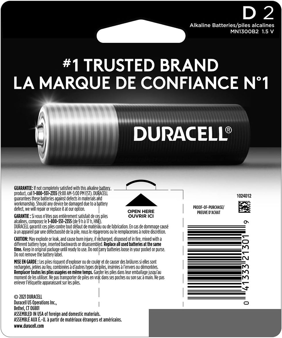 Thumbnail: Duracell Coppertop D Batteries, 4 Count Pack, D Battery with Long-lasting Power