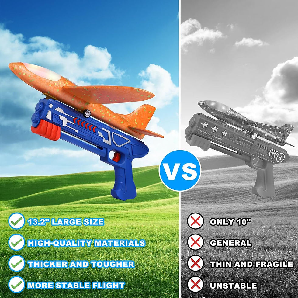 Thumbnail: Fuwidvia 3 Pack Airplane Launcher Toys, 13.2'' LED Foam Glider Catapult Plane T