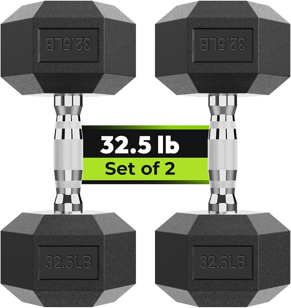 Thumbnail: Hex Dumbbell Set, 3-100 lb Rubber Encased Exercise & Fitness Dumbbells, Weights