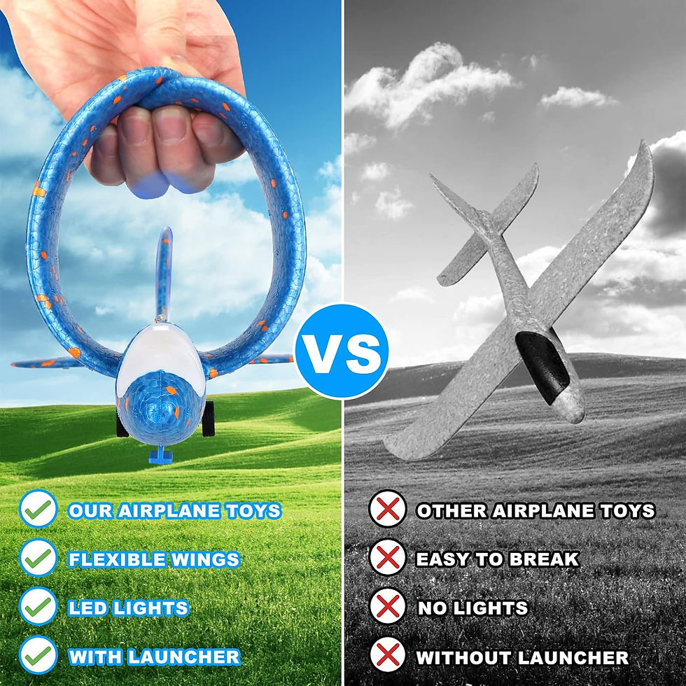 Thumbnail: Fuwidvia 3 Pack Airplane Launcher Toys, 13.2'' LED Foam Glider Catapult Plane T