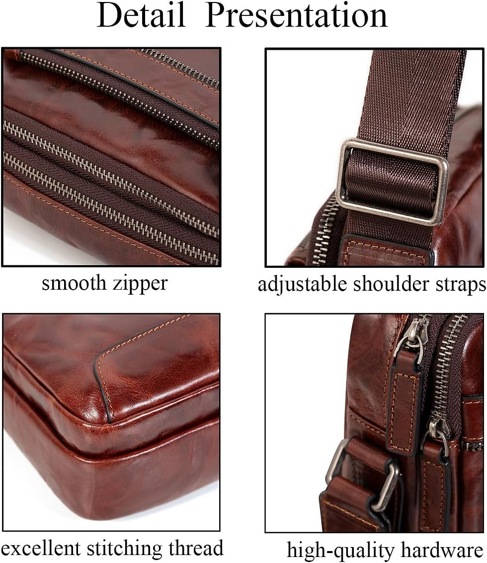 Thumbnail: Genuine Leather CrossBody Bag for Men Sling Shoulder Bags Handbag Messenger Pac