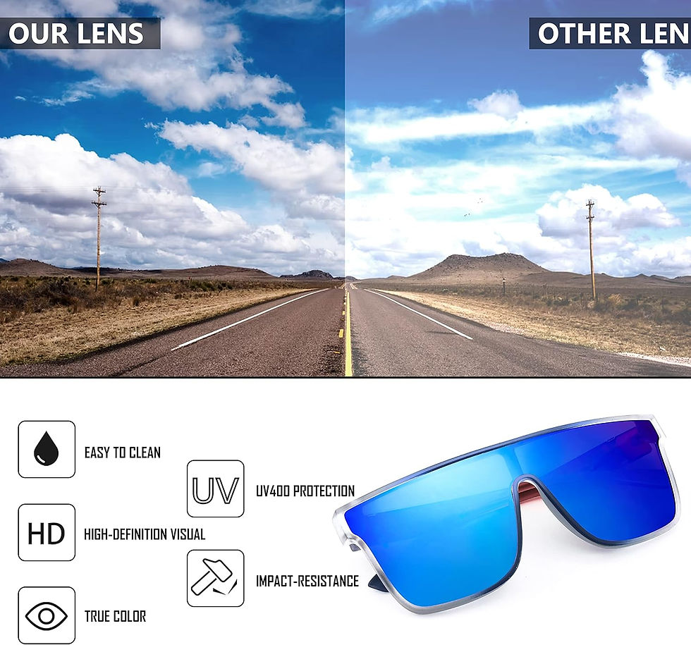 Thumbnail: FEISEDY Sunglasses for Women Men, Fashion Mirrored Single Lens, Driving Beach S