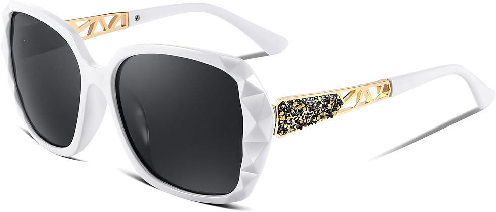 Thumbnail: FEISEDY Polarized Women Square Sunglasses Sparkling Composite Shiny Frame B2289