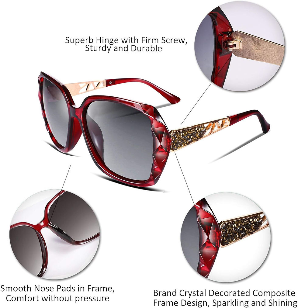Thumbnail: FEISEDY Polarized Women Square Sunglasses Sparkling Composite Shiny Frame B2289