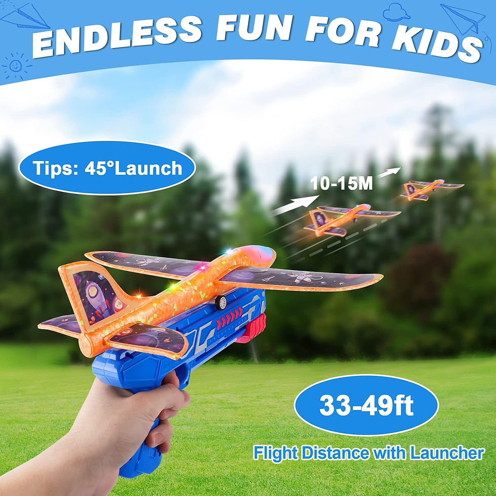 Thumbnail: Fuwidvia 3 Pack Airplane Launcher Toys, 13.2'' LED Foam Glider Catapult Plane T