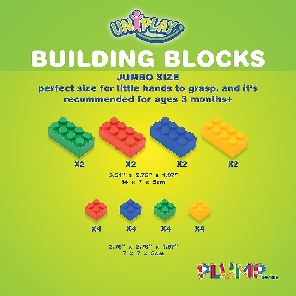 Thumbnail: UNiPLAY Plump Soft Building Blocks - 36-Piece Jumbo Stacking Multicolor Set for