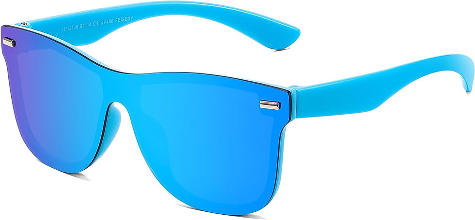 Thumbnail: FEISEDY Sunglasses, Rimless Mirrored Sun Glasses with Reflective One-Piece Lens