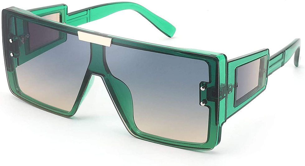 Thumbnail: FEISEDY Square Oversized Flat Top Sunglasses With Side Lens Integrated For Wome