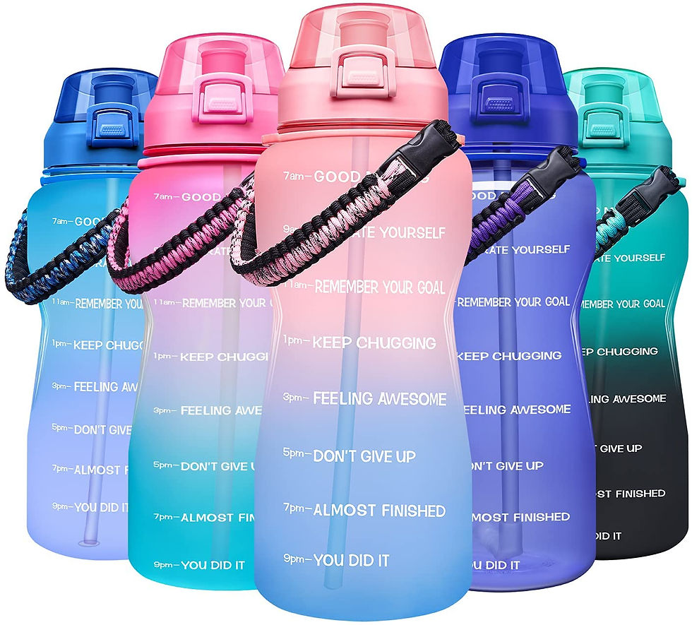 Thumbnail: Giotto Large Half Gallon/64OZ Motivational Water Bottle with Paracord Handle & 