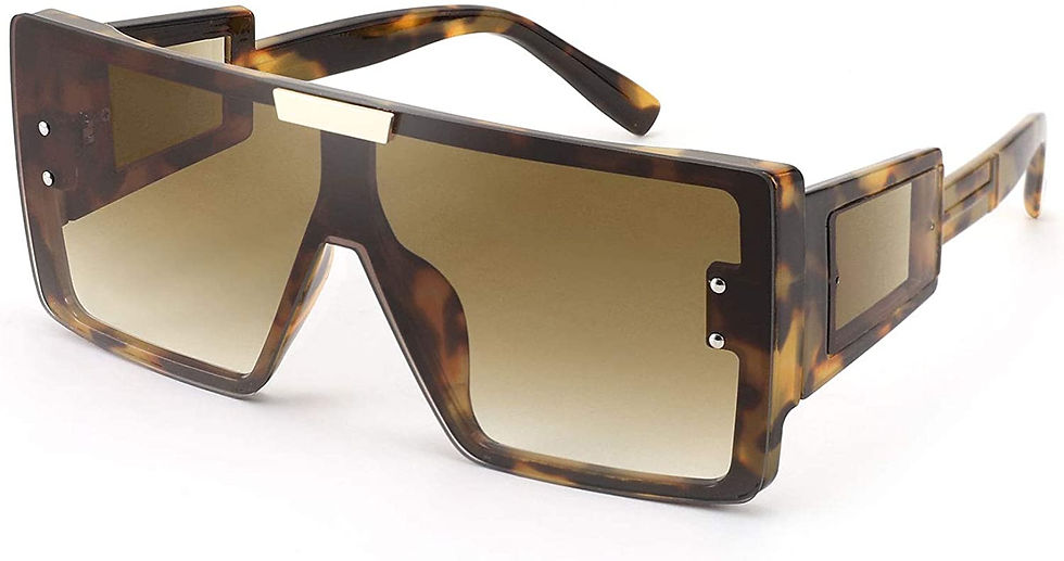 Thumbnail: FEISEDY Square Oversized Flat Top Sunglasses With Side Lens Integrated For Wome