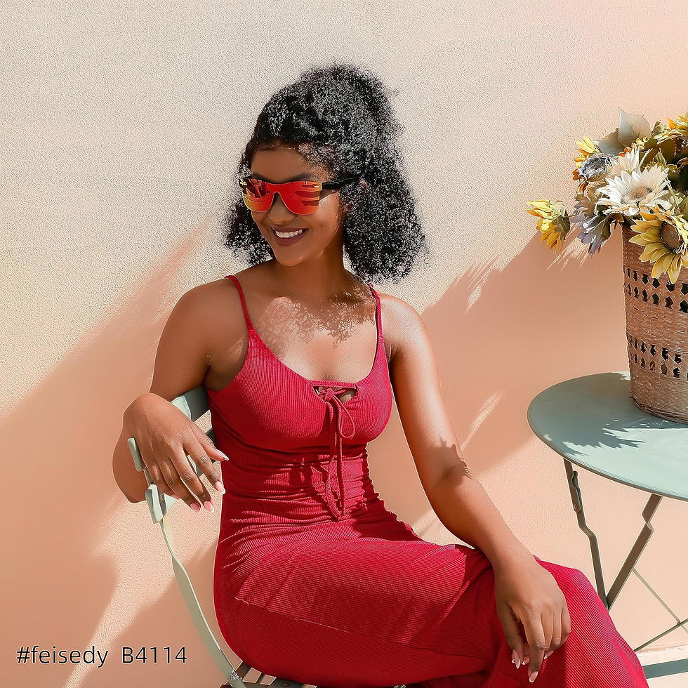 Thumbnail: FEISEDY Sunglasses, Rimless Mirrored Sun Glasses with Reflective One-Piece Lens