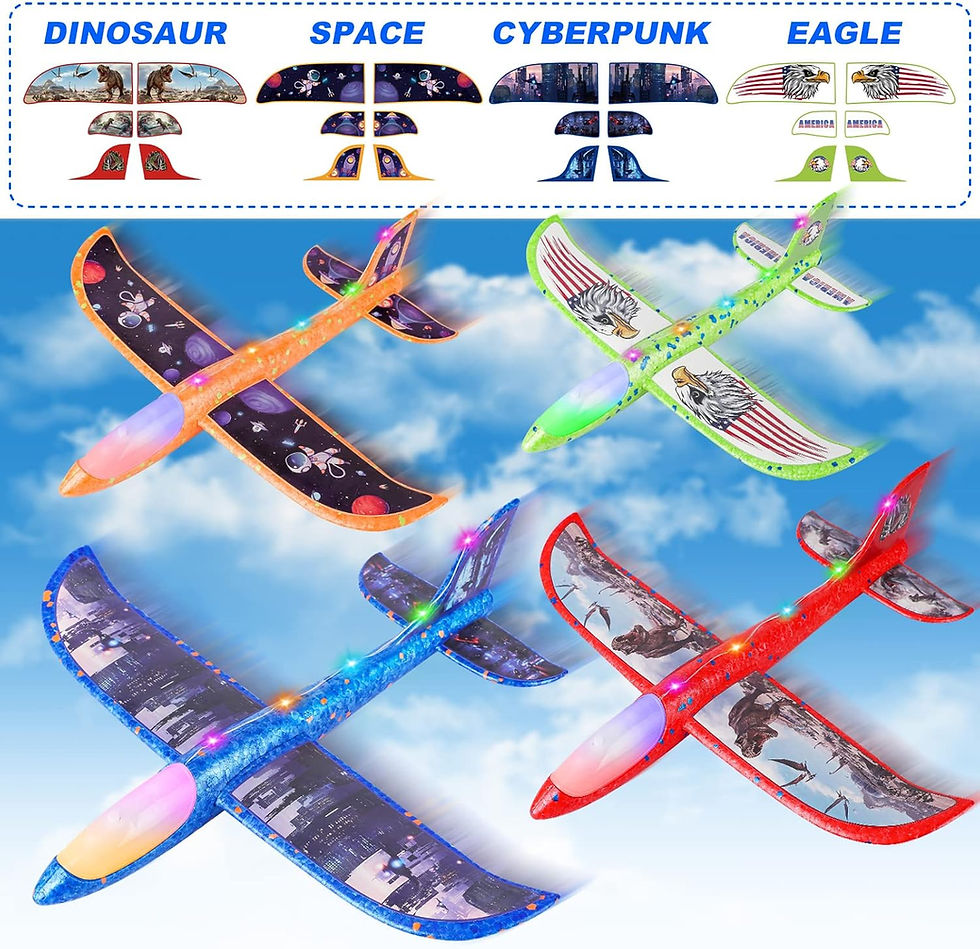 Thumbnail: Fuwidvia 3 Pack Airplane Launcher Toys, 13.2'' LED Foam Glider Catapult Plane T