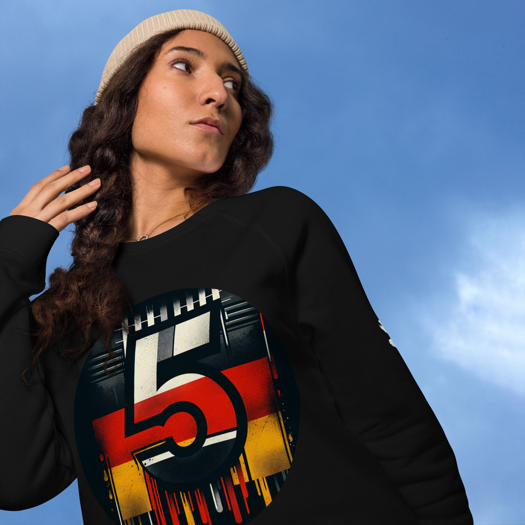 Sallix - Design Arenalook Nummer 5 - Original Unisex organic raglan sweatshirt