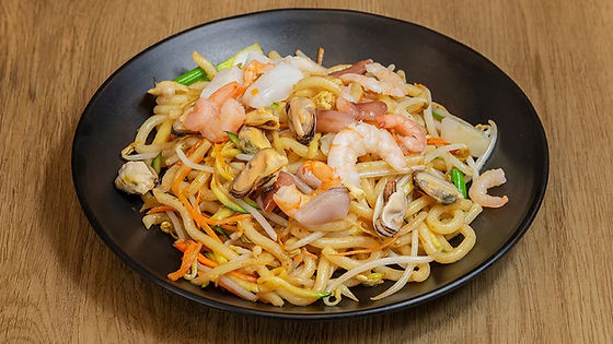 Udon con frutti di mare