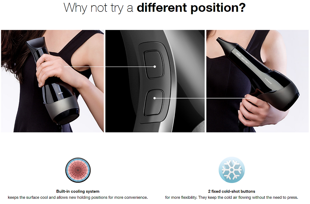 Screenshot of different holding positions