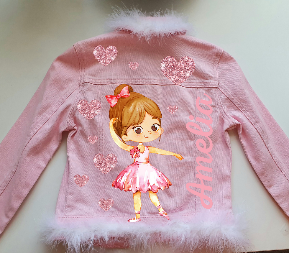 Thumbnail: PERSONALISED Fur Trim Kids Denim Jacket