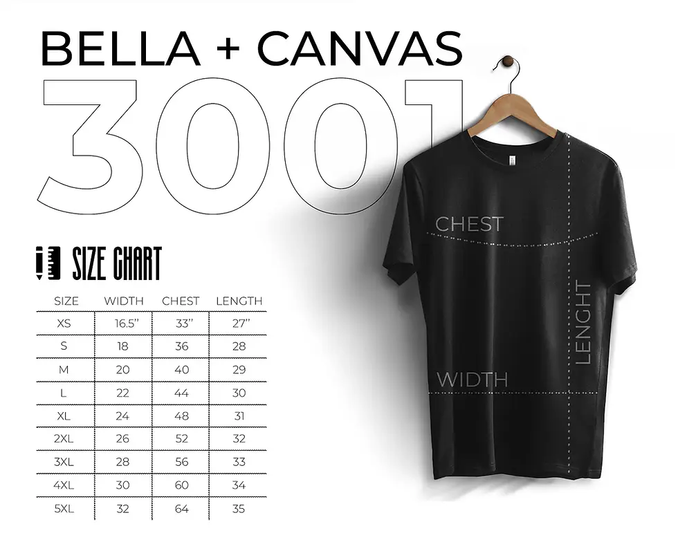 Thumbnail: Make Music Mens Womens Unisex t-shirt size chart