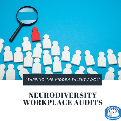 A magnifying glass rests next to a series of white mannequins on a blue background.