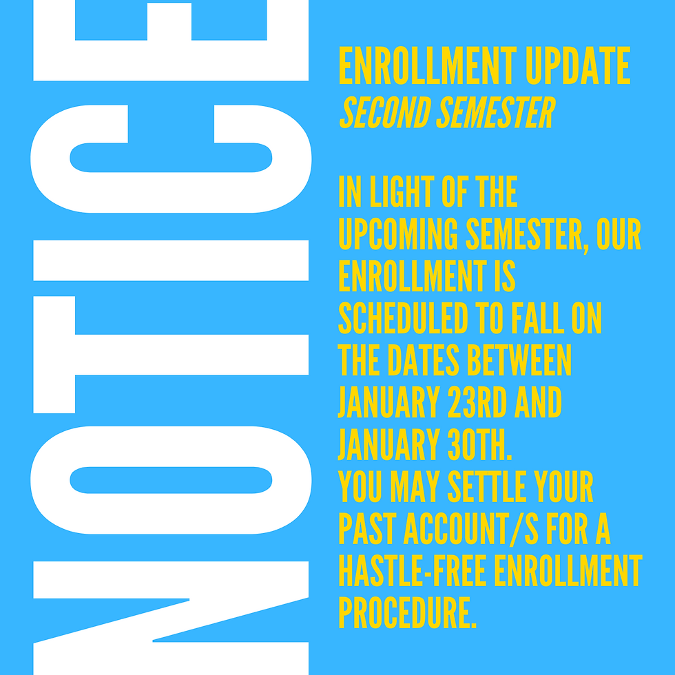 Enrollment for the Second Semester