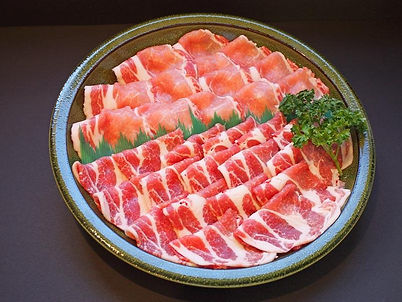 きれいに並べられた豚肉