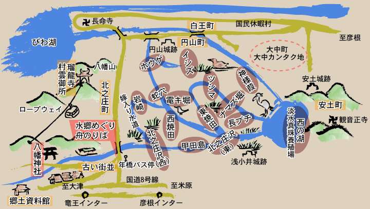 近江八幡水郷巡り_地図