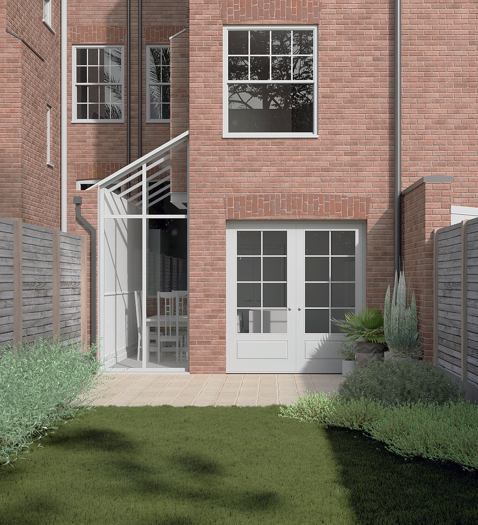 A render of the house extension