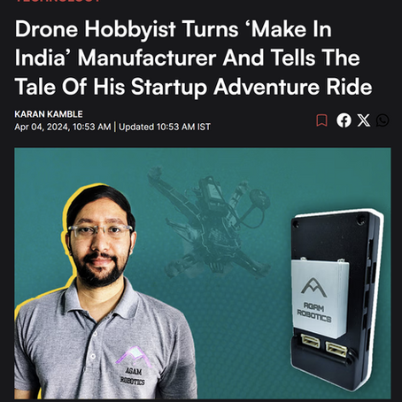 Agam Robotics Founder & CEO was featured in Swarajya Magazine