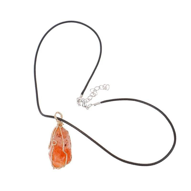 Küçük resim: Raw Carnelian Necklace. Natural Stone, Healing Crystal. Chakra, July Birthstone